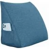 VERCART Coussin De Lecture, Oreiller Traversin Soutien Dorsal, Triangulaire Coussin à Coins, Gros Coussin Canapé, Coussin Tête De Lit Dossier, Oreiller De Repos Cale Dos En Lin Bleu 45CM - Bleu
