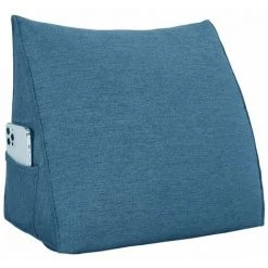 VERCART Coussin De Lecture, Oreiller Traversin Soutien Dorsal, Triangulaire Coussin à Coins, Gros Coussin Canapé, Coussin Tête De Lit Dossier, Oreiller De Repos Cale Dos En Lin Bleu 45CM - Bleu -France Coussin et housse de coussin Soldes Boutique 52563321 3