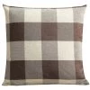 AIDUCHO Lot De 2, EN Velours Souple Solide Décoratif De Taie D'oreiller Carré Housse De Coussin Canapé Chambre à Coucher De Voiture 2 Pieces, 50x50cm Plaids Brown+white