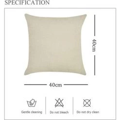 AIDUCHO Lot De 2 Housse De Coussin Coton Et Lin Treillis Géométrique Taie D'oreiller Décoration Pour Canapé Maison Salon Chambre 40x40cm,Jaune -France Coussin et housse de coussin Soldes Boutique 52570426 5