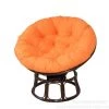 BENOBBY KIDS Rond Coussin De Chaise, Coussin De SièGe Rond De, Coussin De Jardin, Coussin Fauteuil Rotin, Coussin Fauteuil Suspendu, Amovible Coussin Fauteuil Pour Intérieur Extérieur, (Orange,100*100cm)(sans Chaise)