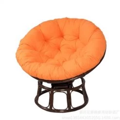 BENOBBY KIDS Rond Coussin De Chaise, Coussin De SièGe Rond De, Coussin De Jardin, Coussin Fauteuil Rotin, Coussin Fauteuil Suspendu, Amovible Coussin Fauteuil Pour Intérieur Extérieur, (Orange,100*100cm)(sans Chaise)