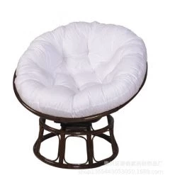 BENOBBY KIDS Rond Coussin De Chaise, Coussin De SièGe Rond De , Coussin De Jardin, Coussin Fauteuil Rotin, Coussin Fauteuil Suspendu, Amovible Coussin Fauteuil Pour Intérieur Extérieur, (Blanche,100*100cm)(sans Chaise)