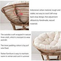 BENOBBY KIDS Rond Coussin De Chaise, Coussin De SièGe Rond De , Coussin De Jardin, Coussin Fauteuil Rotin, Coussin Fauteuil Suspendu, Amovible Coussin Fauteuil Pour Intérieur Extérieur, (Blanche,100*100cm)(sans Chaise) -France Coussin et housse de coussin Soldes Boutique 52720721 3