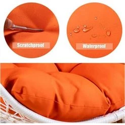 BENOBBY KIDS Rond Coussin De Chaise, Coussin De SièGe Rond De , Coussin De Jardin, Coussin Fauteuil Rotin, Coussin Fauteuil Suspendu, Amovible Coussin Fauteuil Pour Intérieur Extérieur, (Blanche,100*100cm)(sans Chaise) -France Coussin et housse de coussin Soldes Boutique 52720721 5