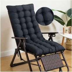 BENOBBY KIDS Ensemble De Coussins De Chaise Berçante Confortable, Coussinets De Chaise Berçante Avec Attaches, Le Noir, 40x110x8cm(15.8x43x3.2 Inch)