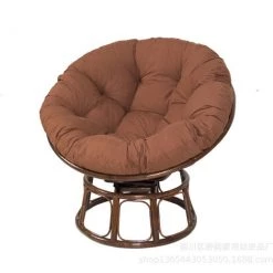 BENOBBY KIDS Rond Papasan Coussin De Chaise, Coussin De SièGe Rond De Papasan, Coussin De Jardin, Coussin Fauteuil Rotin, Coussin Fauteuil Suspendu, Amovible Coussin Fauteuil Pour Intérieur Extérieur, (Marron,100*100cm)(sans Chaise)