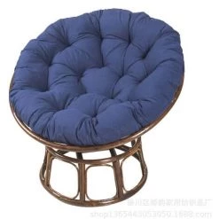 BENOBBY KIDS Rond Coussin De Chaise, Coussin De SièGe Rond De, Coussin De Jardin, Coussin Fauteuil Rotin, Coussin Fauteuil Suspendu, Amovible Coussin Fauteuil Pour Intérieur Extérieur, (Bleu Marine,100*100cm,une Pièce)(sans Chaise)