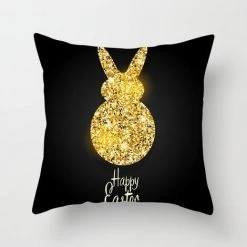 DECKON Housse De Coussin Joyeux Pâques,taie D'oreiller En Forme De Lapin, Décoration Pour La Maison, Fête De Pâques 2pcs