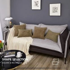 Deconovo Housse De Coussin Velours C?telé, 2 Pièces, 41x41 Cm, Taupe - Taupe -France Coussin et housse de coussin Soldes Boutique 53048524 5