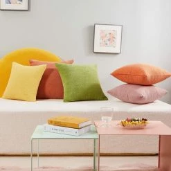 Deconovo Housse De Coussin 2 Pièces Avec Petites Particules, 41x41 Cm, Rose Foncé -France Coussin et housse de coussin Soldes Boutique 53048970 3