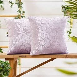 Deconovo Lot De 2 Housses De Coussin Décoratives En Velours, 30x51 Cm, Violet Clair - Violet Clair