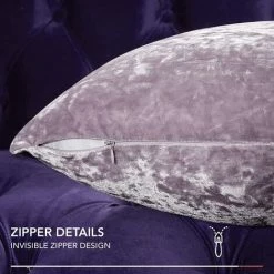 Deconovo Lot De 2 Housses De Coussin Décoratives En Velours, 30x51 Cm, Violet Clair - Violet Clair -France Coussin et housse de coussin Soldes Boutique 53049052 4