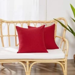 Deconovo Lot De 2 Housse De Coussin Aspect Lin, 46x46 Cm, Rouge - Rouge 7 Deconovo Lot De 2 Housse De Coussin Aspect Lin, 46x46 Cm, Rouge - Rouge -France Coussin et housse de coussin Soldes Boutique 53049751 3