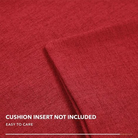 Deconovo Lot De 2 Housse De Coussin Aspect Lin, 46x46 Cm, Rouge - Rouge 4 Deconovo Lot De 2 Housse De Coussin Aspect Lin, 46x46 Cm, Rouge - Rouge – Image 4