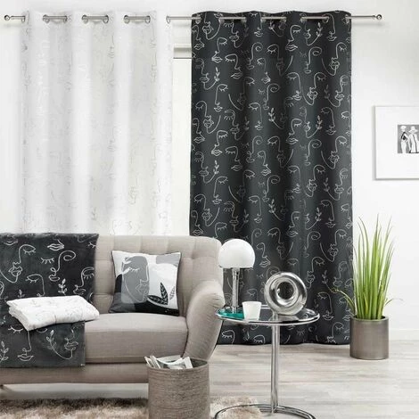 Paris Prix - Coussin Déco "arty Line" 40x40cm Blanc & Anthracite 2 Paris Prix - Coussin Déco "arty Line" 40x40cm Blanc & Anthracite – Image 2