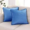 Deconovo Lot De 2 Housses De Coussin Decoration Canapé Decoratif En Velours, 41x41 Cm, Bleu - Bleu