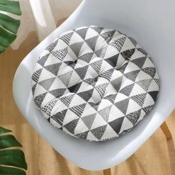 QERSTA Coussin De Chaise, Coussin Rond En Tatami Respirant Pour Salle à Manger/bureau/canapé (triangle Gris, 40 Cm, Lot De 2)