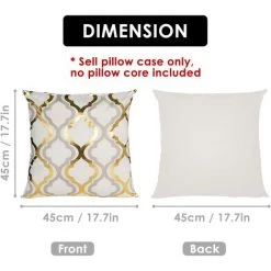 Housses De Coussin Triomphe Lot De 4 Géométrie Moderne Avec Fermeture Glissière Invisible,taie De Cousin Decoration Maison Salon Chambre Pour Canapé Canapé,Chaise, Lit,Jardin 45 X 45 Cm（Blanc Et Or） -France Coussin et housse de coussin Soldes Boutique 53346419 2