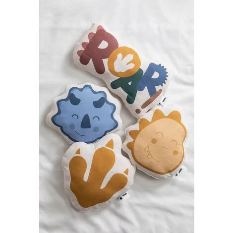 Coussin En Coton Dino Party Kids SKLUM Coton - Triceratops 2 Coussin En Coton Dino Party Kids SKLUM Coton - Triceratops – Image 2