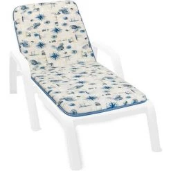 EMMEVI Coussin De Transat Pliant Douce Housse De Place Chaise Longue Motif Maritime