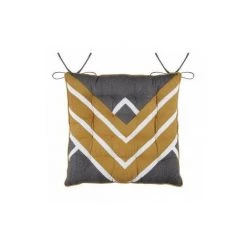 LOVELY CASA Coussin De Chaise Alabama Jaune Moutarde