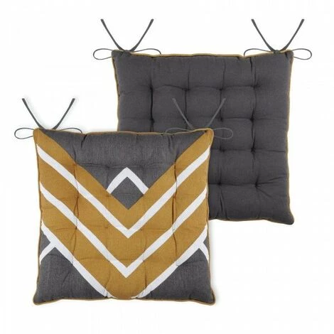 LOVELY CASA Coussin De Chaise Alabama Jaune Moutarde 3 LOVELY CASA Coussin De Chaise Alabama Jaune Moutarde – Image 3