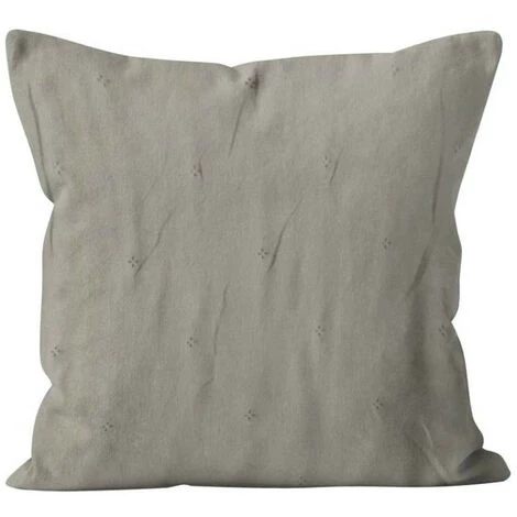 Housse De Coussin Matelassée En Microfibre Lavée 60x60 Cm EVE Taupe, Par Soleil D'Ocre - Taupe 1 Housse De Coussin Matelassée En Microfibre Lavée 60x60 Cm EVE Taupe, Par Soleil D'Ocre - Taupe