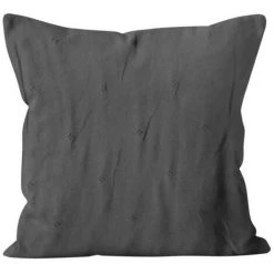 Housse De Coussin Matelassée En Microfibre Lavée 60x60 Cm EVE Gris, Par Soleil D'Ocre - Gris
