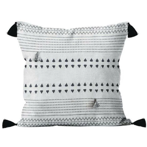 SOLEIL D'OCRE Coussin En Coton 40x40 Cm TIBET - Ecru 1 SOLEIL D'OCRE Coussin En Coton 40x40 Cm TIBET - Ecru