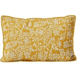 Coussin Pur Coton 32x50 Cm VINTAGE Moutarde, Par Soleil D'Ocre - Jaune