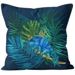 Housse De Coussin 40x40 Cm AMAZONIE Bleu, Par Soleil D'Ocre - Bleu
