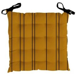 Dessus De Chaise Capitonné En Coton 40x40x5 Cm KENT Jaune Et Noir, Par Soleil D'ocre - Jaune