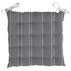 Dessus De Chaise Capitonné En Coton 40x40x5 Cm KENT Gris Et Blanc, Par Soleil D'ocre - Gris