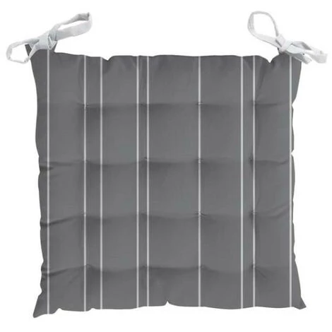 Dessus De Chaise Capitonné En Coton 40x40x5 Cm KENT Gris Et Blanc, Par Soleil D'ocre - Gris 1 Dessus De Chaise Capitonné En Coton 40x40x5 Cm KENT Gris Et Blanc, Par Soleil D'ocre - Gris