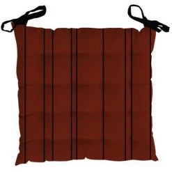 Dessus De Chaise Capitonné En Coton 40x40x5 Cm KENT Brique Et Noir, Par Soleil D'ocre - Brique