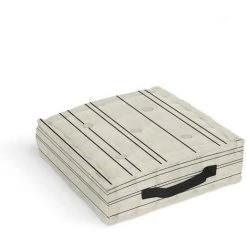 Coussin Tapissier En Coton 40x40x8 Cm KENT écru Et Noir, Par Soleil D'ocre - Ecru