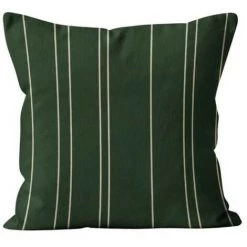 Coussin Décoratif 40x40 Cm En Coton KENT Vert Et Blanc, Par Soleil D'ocre - Vert