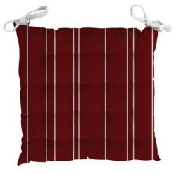 Dessus De Chaise Capitonné En Coton 40x40x5 Cm KENT Rouge Et Blanc, Par Soleil D'ocre - Rouge