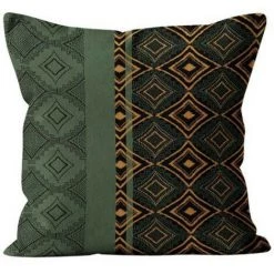 Housse De Coussin En Velours 40x40 Cm VELVET V02, Par Soleil D'ocre - Vert