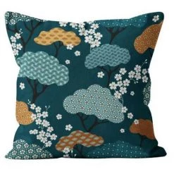 Housse De Coussin En Velours 40x40 Cm VELVET B02, Par Soleil D'ocre - Bleu