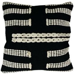 Coussin En Coton 45x45 Cm MACRAME Chennai, Par Soleil D'Ocre - Noir