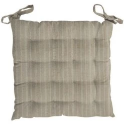 Galette De Chaise Capitonnée Coton ROMANE, Par Soleil D'ocre - Ecru