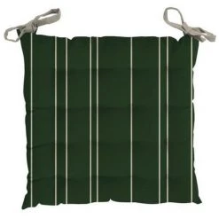 Dessus De Chaise Capitonné En Coton 40x40x5 Cm KENT Vert Et Blanc, Par Soleil D'ocre - Vert