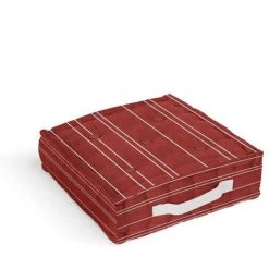 Coussin Tapissier En Coton 40x40x8 Cm KENT Rouge Et Blanc, Par Soleil D'ocre - Rouge