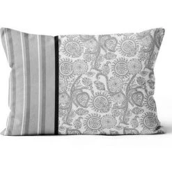 Coussin En Coton 32X50 Cm BLACK DRESS, Par Soleil D'ocre - Gris