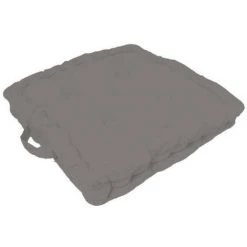 SOLEIL D'OCRE Coussin Tapissier En Coton 50x50x10 Cm PANAMA Gris Clair - Gris