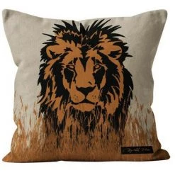 Housse De Coussin 40x40 Cm LION, Par Soleil D'Ocre - Ecru