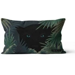 Housse De Coussin 32x50 Cm PANTHERE, Par Soleil D'Ocre - Anthracite