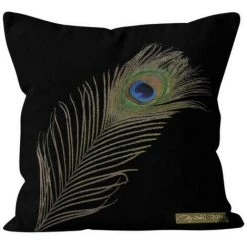 SOLEIL D'OCRE Housse De Coussin Coton 40X40 PAON - Noir